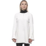 19V69 Italia Elegant White Neoprene Woman Coat VI20BB0018_GhiaccioIce-77264-FBB-70