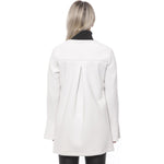 19V69 Italia Elegant White Neoprene Woman Coat VI20BB0018_GhiaccioIce-77264-FBB-70