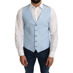 Dolce & Gabbana Blue Viscose Stretch Formal Coat Vest TSH5045-48