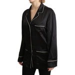 Dolce & Gabbana Black Shirt Silk Stretch Top Blouse TSH4819-38