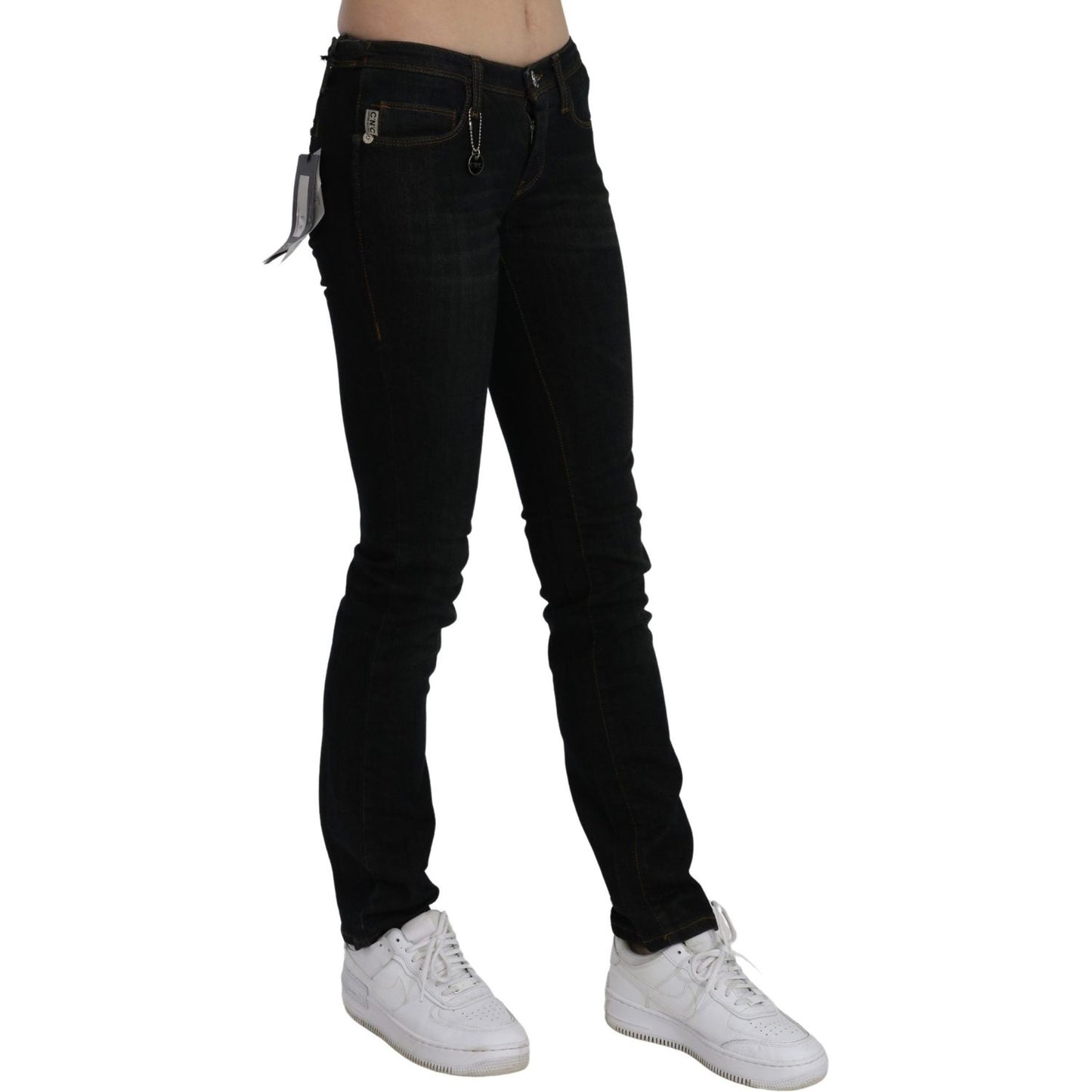 Costume National Black Mid Waist Skinny Denim Cotton Jeans Jeans & Pants