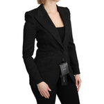 Dolce & Gabbana Black Brocade Single Breasted Blazer Jacket KOS1794-36