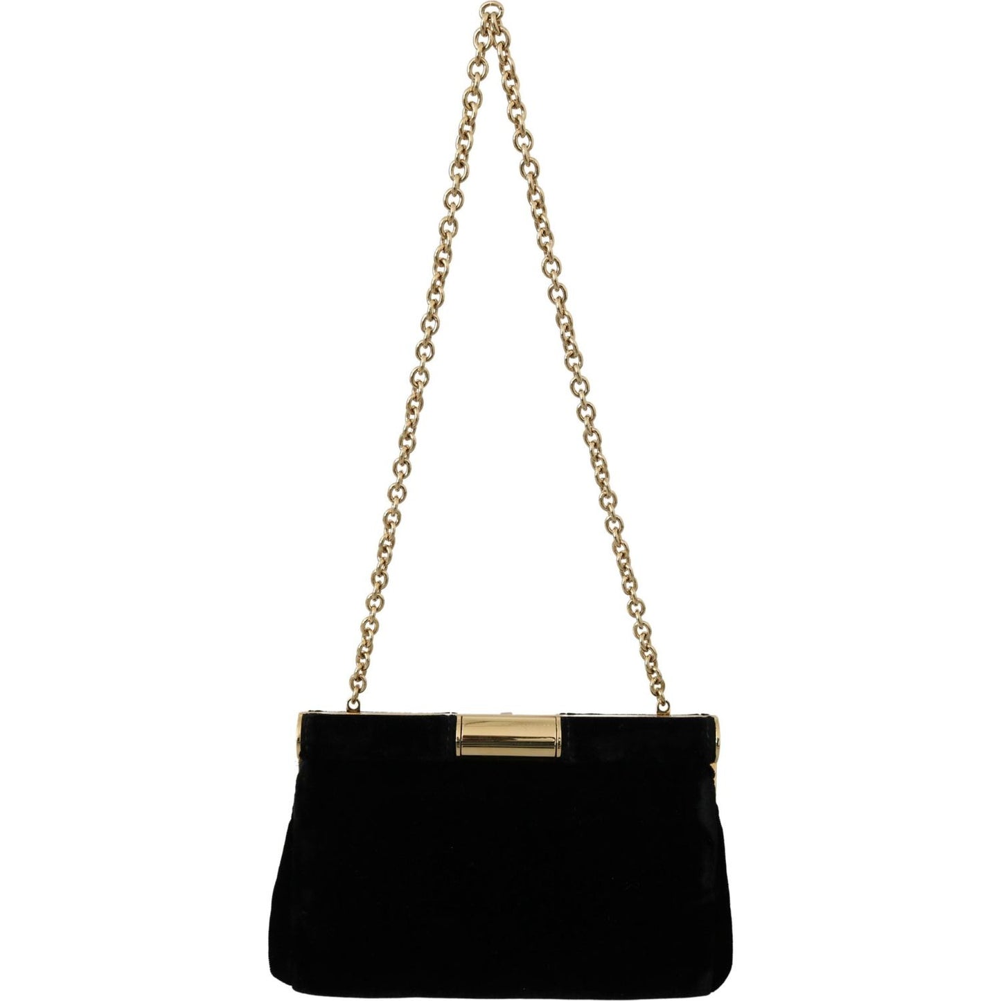 Dolce & Gabbana Black Velvet Crystal Studs Women Crossbody Sling Borse Bag VAS9621