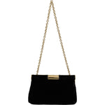 Dolce & Gabbana Black Velvet Crystal Studs Women Crossbody Sling Borse Bag VAS9621