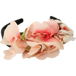 Dolce & Gabbana Pink Silk Black Floral Headband Logo Diadem SMY100152