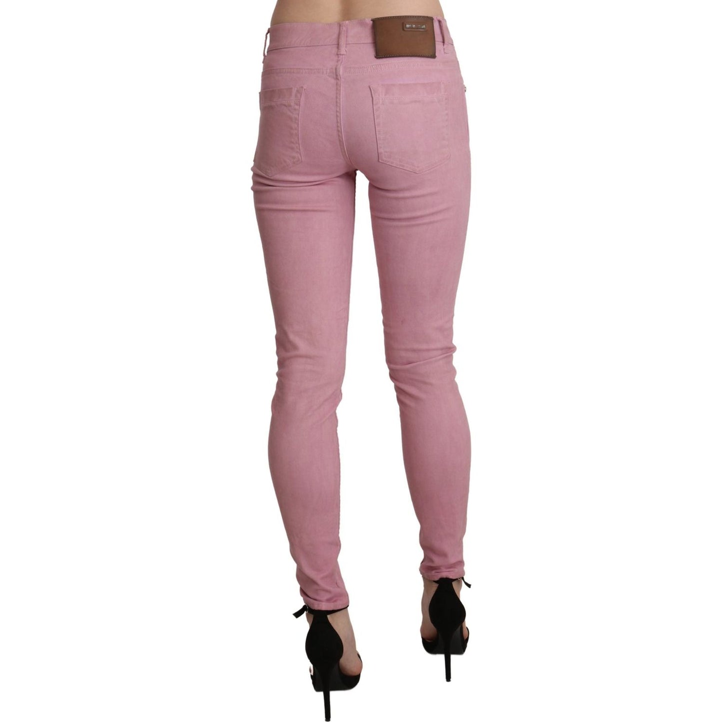 Acht Pink Mid Waist Skinny Stretch Denim Pant PAN71217-26