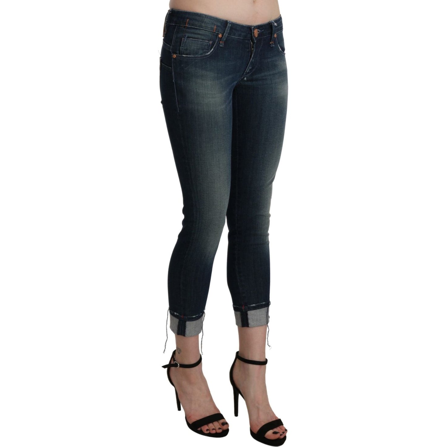 Acht Blue Washed Low Waist Skinny Cropped Denim pant PAN71221-26
