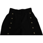 Dolce & Gabbana Black Wide Wool Leg Cropped Trouser Pant PAN71315-36