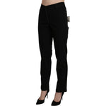 BENCIVENGA Elegant High Waist Straight Black Trousers Jeans & Pants BENCIVENGA Black