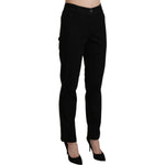 BENCIVENGA Elegant High Waist Straight Black Trousers Jeans & Pants BENCIVENGA Black