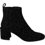 Dolce & Gabbana Black Leopard Short Boots Zipper Shoes LA8140-36.5