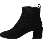Dolce & Gabbana Black Leopard Short Boots Zipper Shoes LA8140-36.5