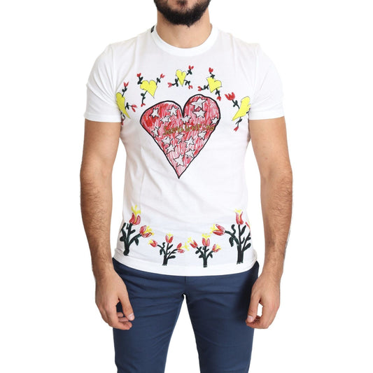 Dolce & Gabbana White Saint Valentine Print Cotton Men T-shirt