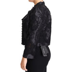 Dolce & Gabbana Black Lace Sheer Corset Organza Silk Jacket JKT2814-IT46