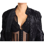 Dolce & Gabbana Black Lace Sheer Corset Organza Silk Jacket JKT2814-IT46