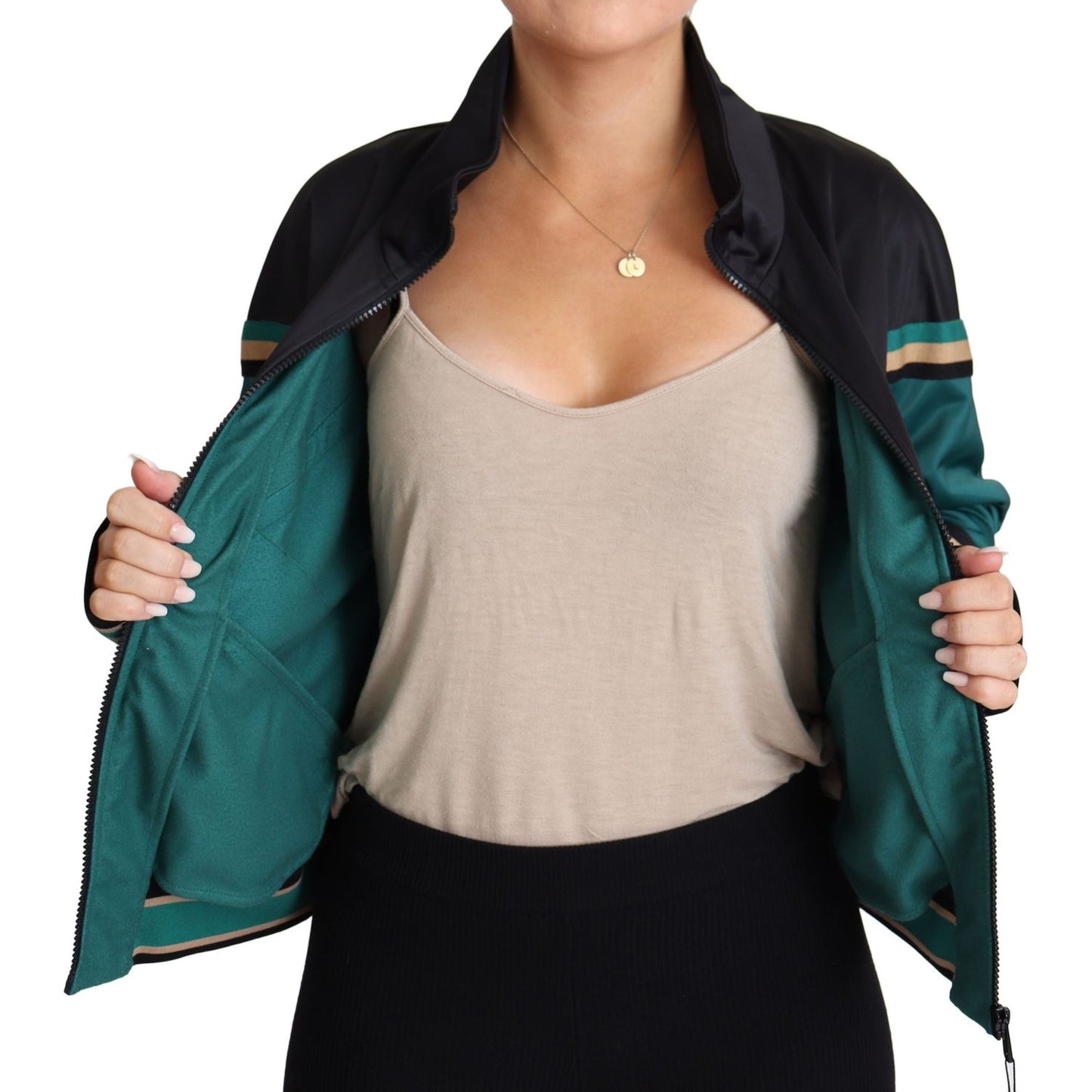 Dolce & Gabbana Multicolor DG Logo Mania Track Bomber Jacket JKT2770-40