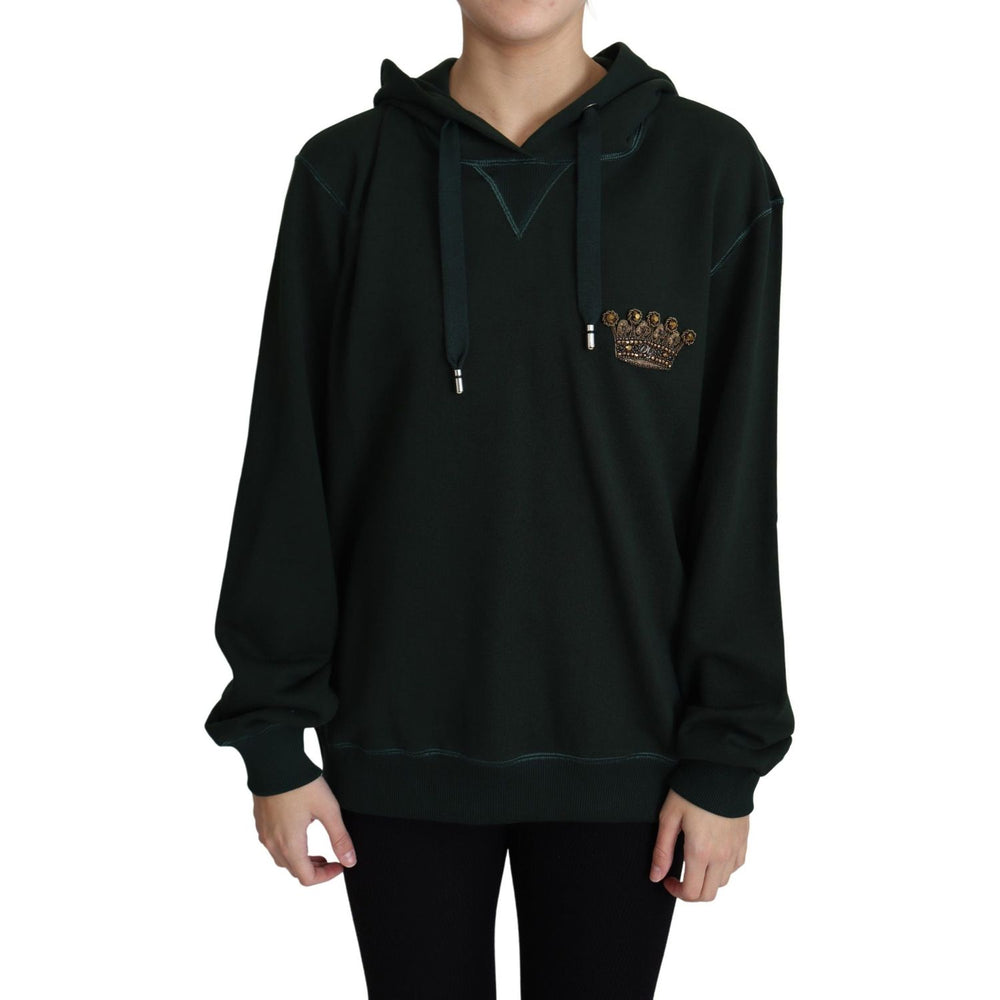 Dolce & Gabbana Dark Green Crown Embroidery Hoodie TSH5799-38