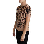 Dolce & Gabbana Beige Leopard Print Virgin Wool Turtleneck Top TSH5779-42