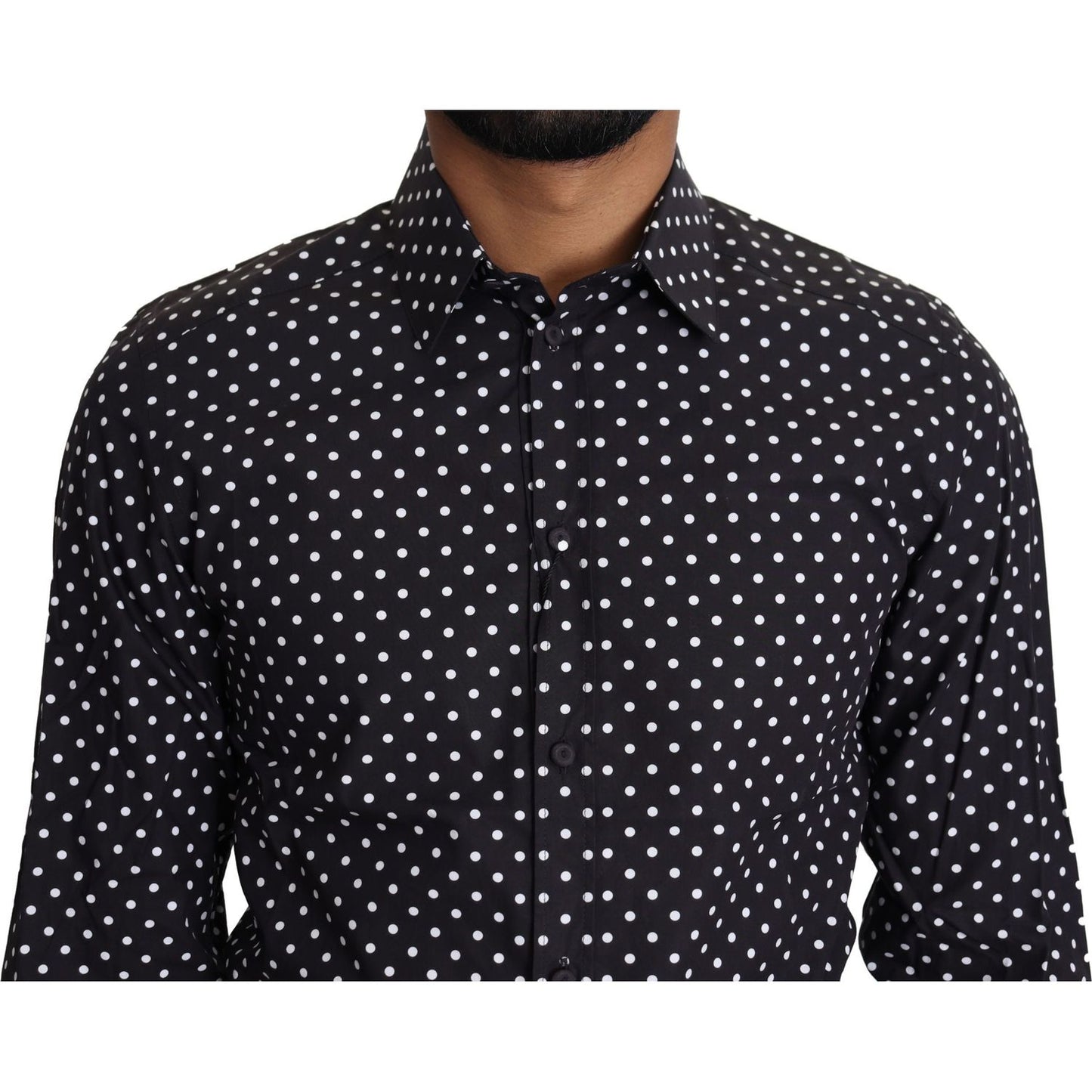 Dolce & Gabbana Black White Polka Dots Casual Shirt TSH5486-37