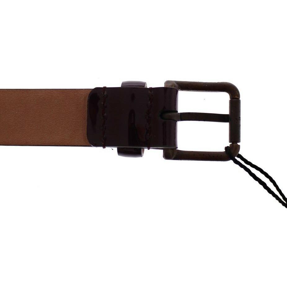 Dolce & Gabbana Purple Leather Logo Cintura Gürtel Belt GSB10276-75