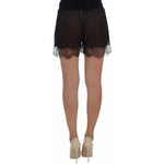 Dolce & Gabbana Black Floral Lace Silk Sleepwear Shorts SIG30083-IT2