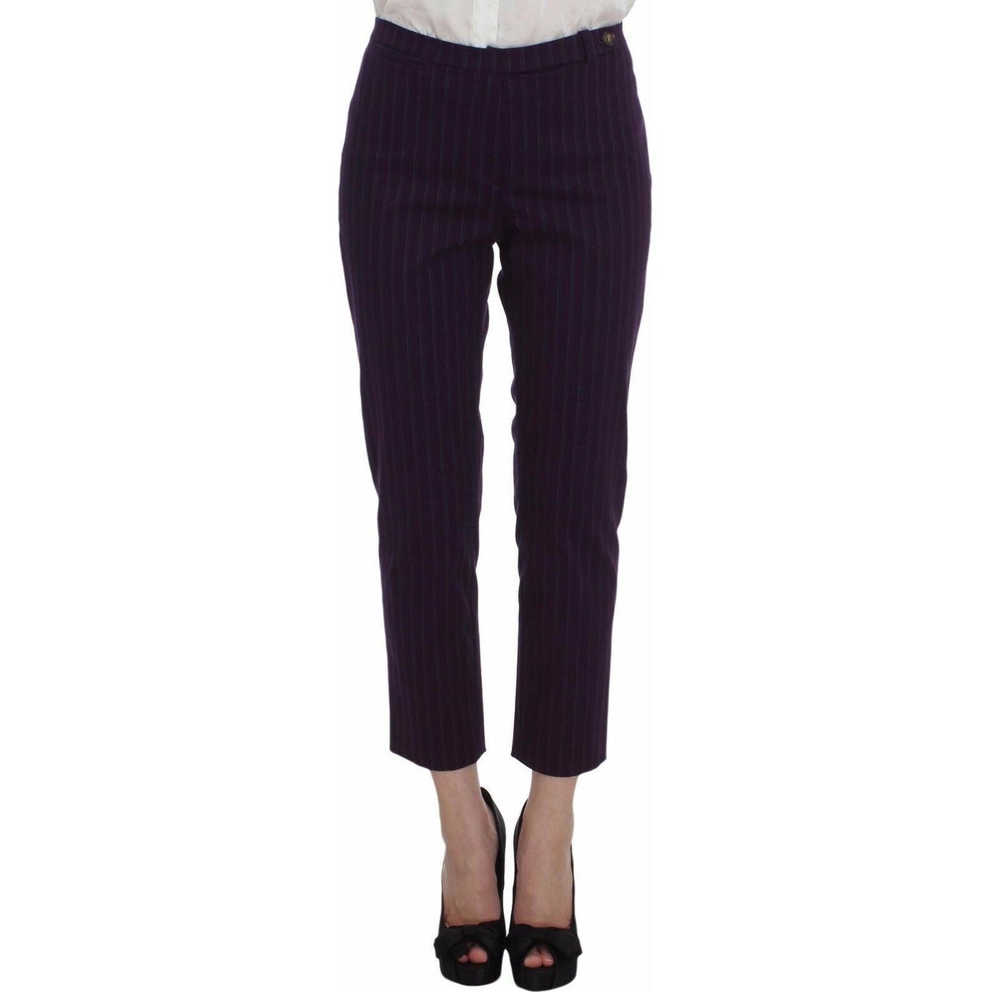 BENCIVENGA Purple Striped Stretch Coat Blazer Pants Suit