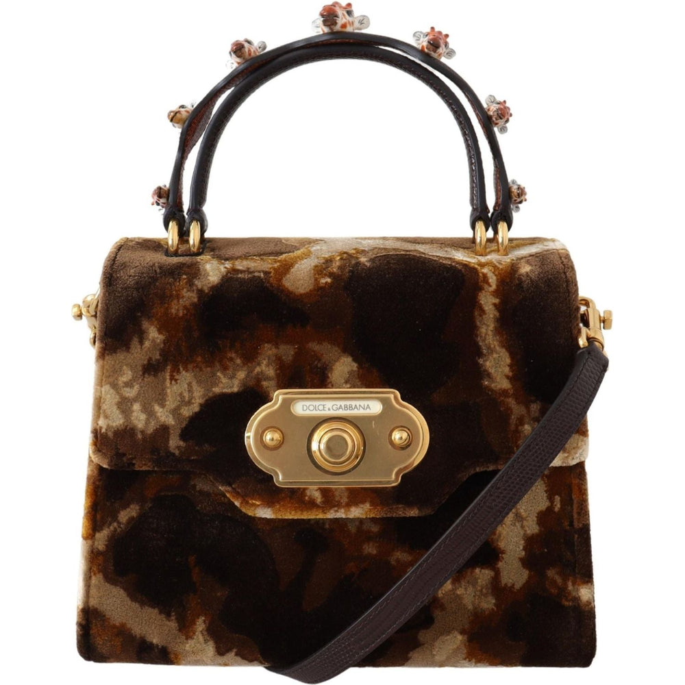 Dolce & Gabbana Brown Giraffe Crossbody Purse Borse WELCOME Purse VAS12215