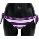 Dolce & Gabbana Purple White Stripes Beachwear Bikini Bottom BIK1216-IT2