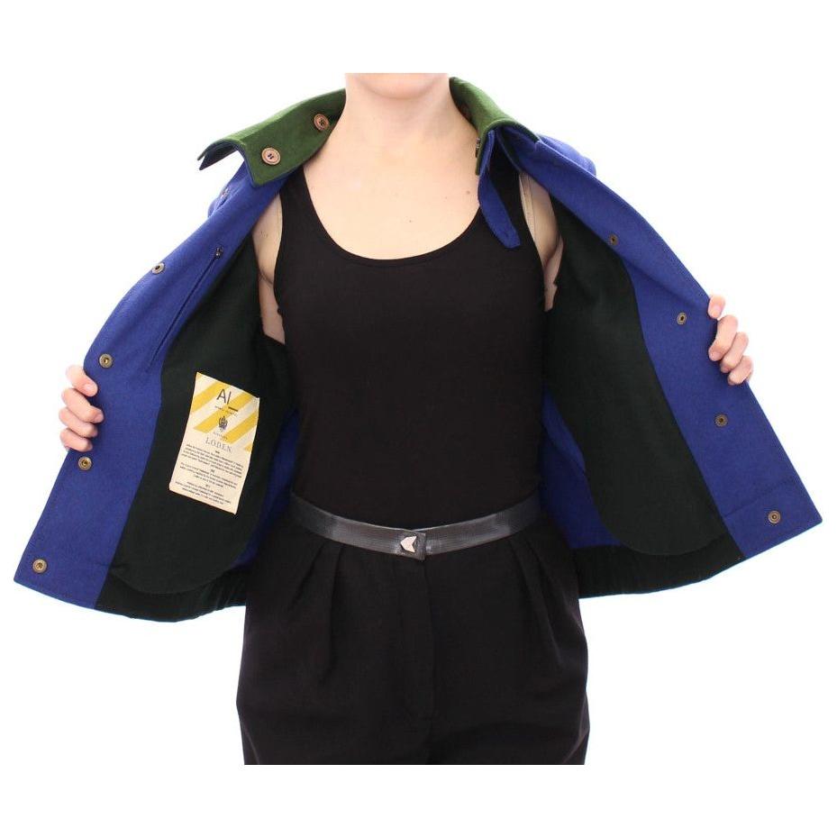 Andrea Incontri Habsburg Blue Green Wool Jacket Coat GSS10176-2