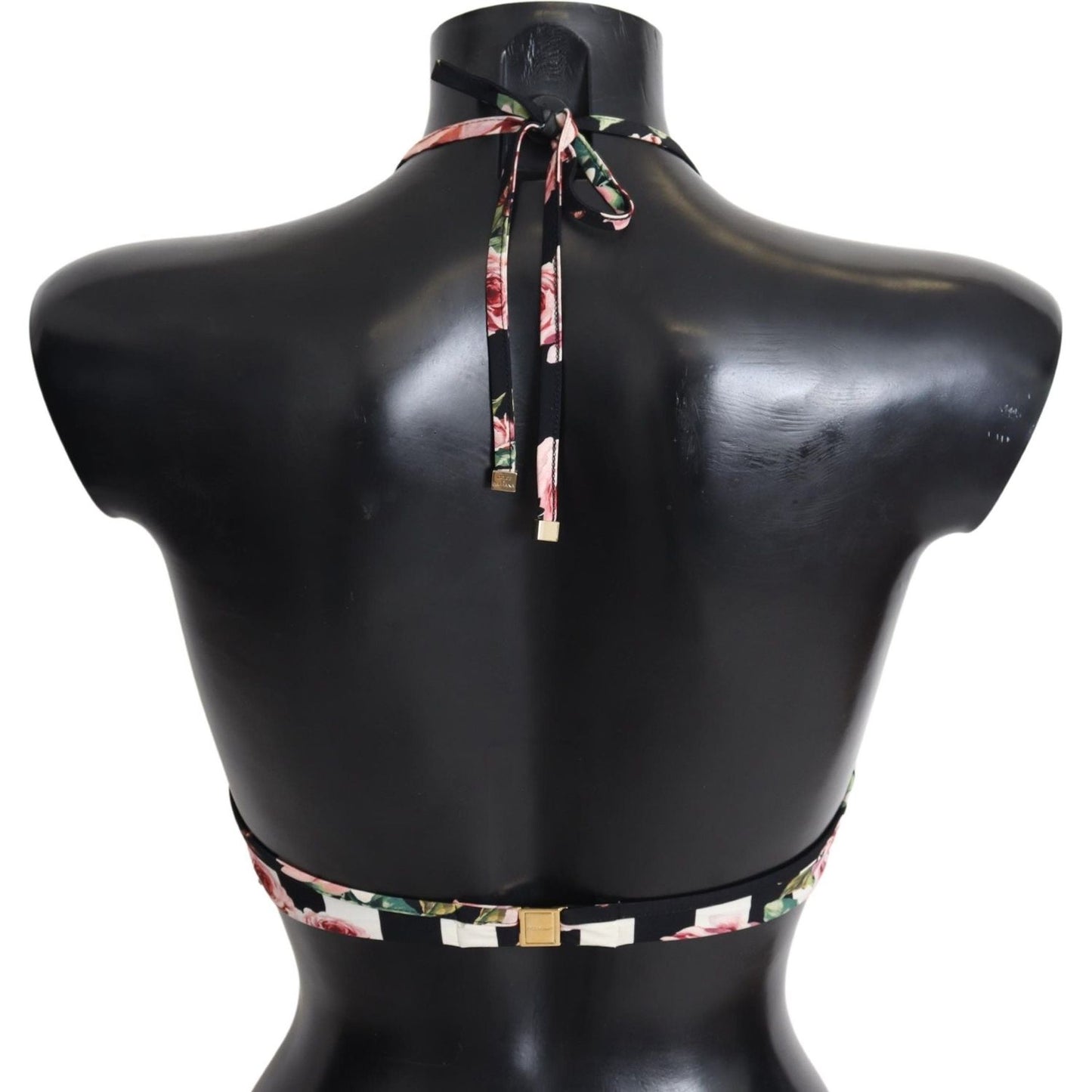 Dolce & Gabbana Multicolor Striped Rose Print Swimwear Bikini Tops BIK1450-IT1