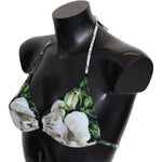 Dolce & Gabbana Multicolor Floral Print Halter Swimwear Bikini Top BIK1451-IT1