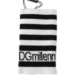 Dolce & Gabbana Black White Wool DGMillennials Wristband Wrap LB3023