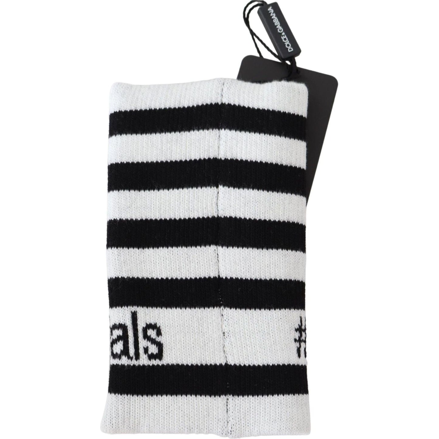 Dolce & Gabbana Black White Wool DGMillennials Wristband Wrap LB3023