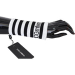 Dolce & Gabbana Black White Wool DGMillennials Wristband Wrap LB3023
