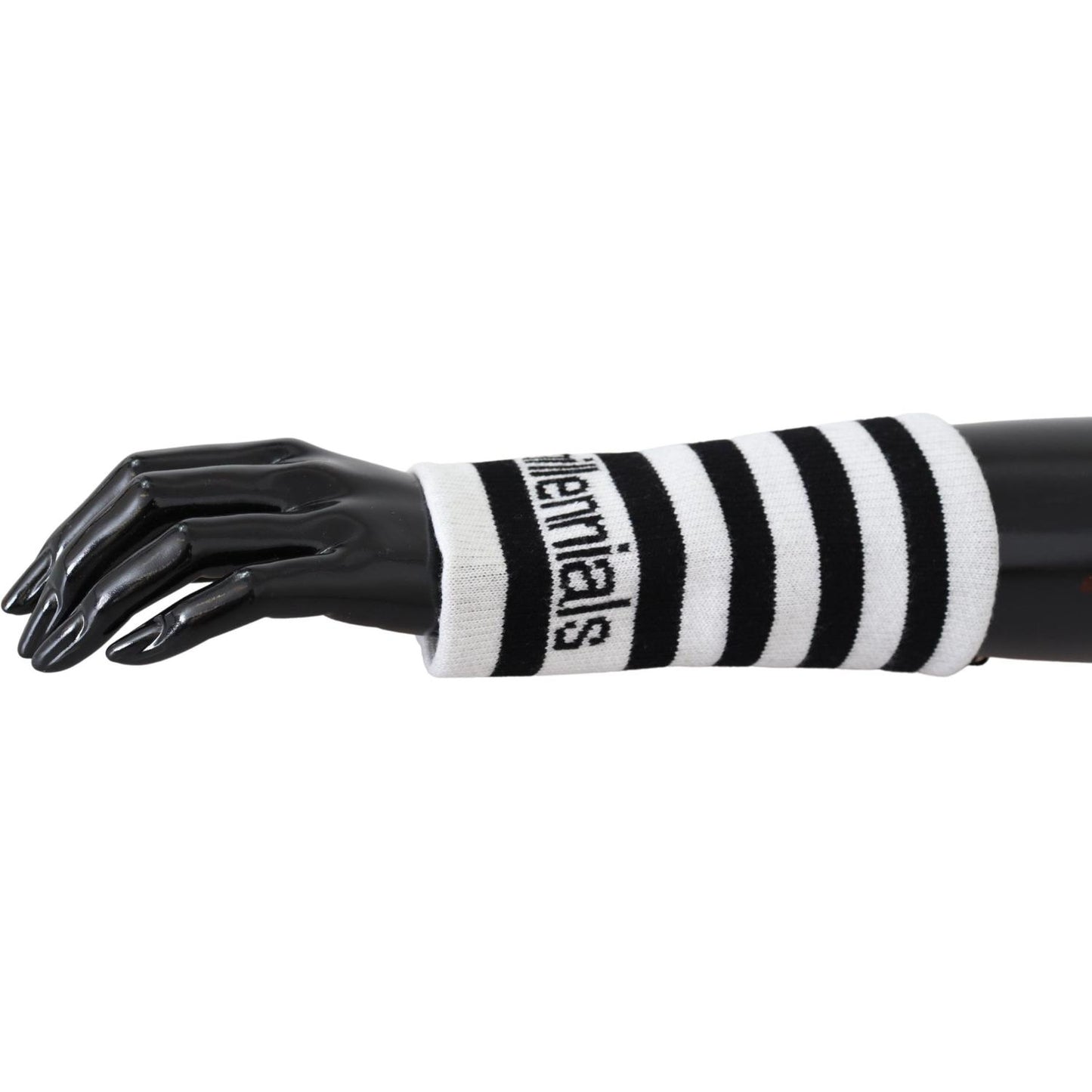 Dolce & Gabbana Black White Wool DGMillennials Wristband Wrap LB3023