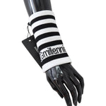 Dolce & Gabbana Black White Wool DGMillennials Wristband Wrap LB3023