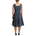 Dolce & Gabbana Blue Dotted Cotton A-Line Gown Dress DR2745-IT40