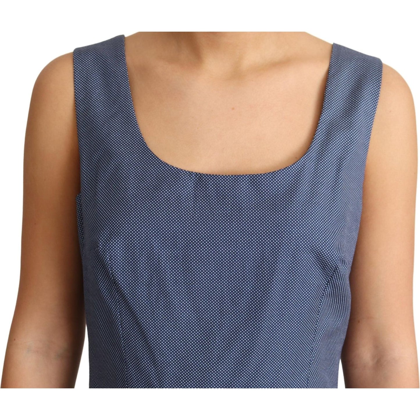 Dolce & Gabbana Blue Polka Cotton A-Line Stretch Dress DR2749-IT42