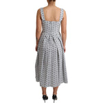 Dolce & Gabbana Blue White Floral Cotton A-Line Dress DR2752-40