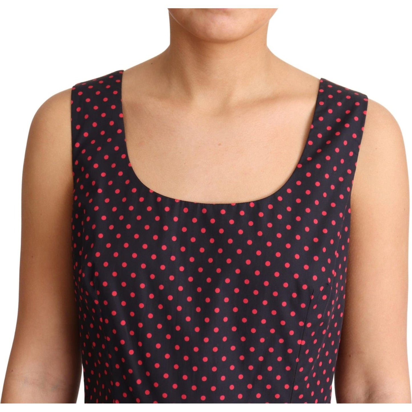 Dolce & Gabbana Red Blue Polka Cotton A-Line Gown Dress DR2762-42