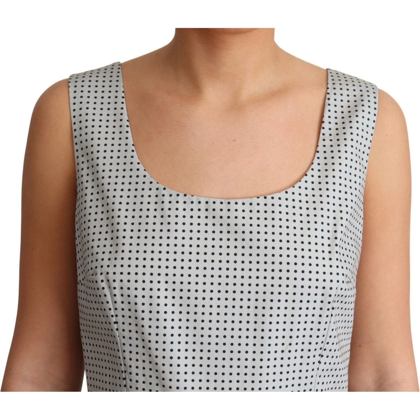 Dolce & Gabbana Gray Polka Dotted Cotton A-Line Dress DR2771-42