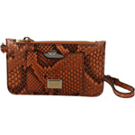 Dolce & Gabbana Brown Leather Coin Purse Wristlet Mirror AGNESE Wallet VAS12388