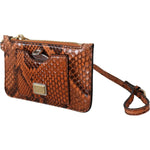 Dolce & Gabbana Brown Leather Coin Purse Wristlet Mirror AGNESE Wallet VAS12388