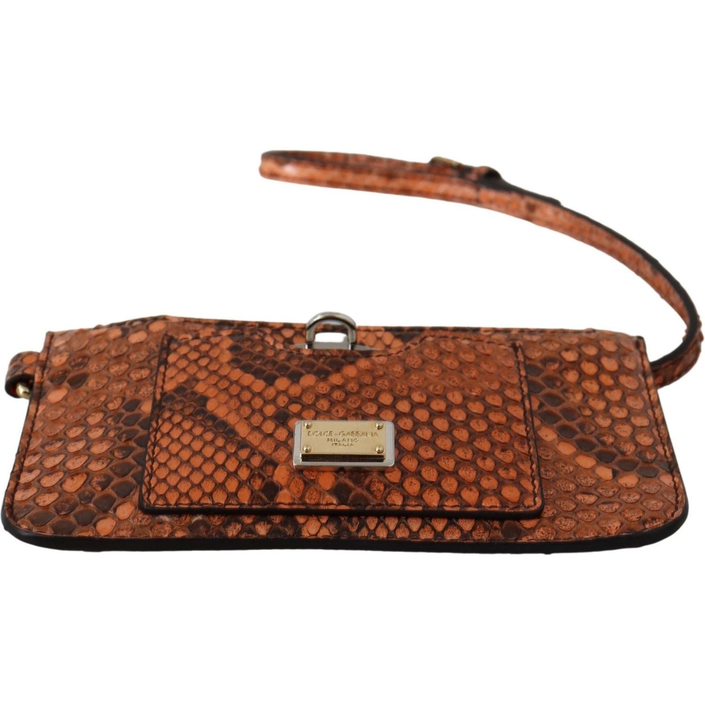 Dolce & Gabbana Brown Leather Coin Purse Wristlet Mirror AGNESE Wallet VAS12388