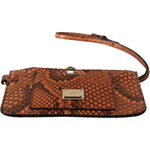 Dolce & Gabbana Brown Leather Coin Purse Wristlet Mirror AGNESE Wallet VAS12388
