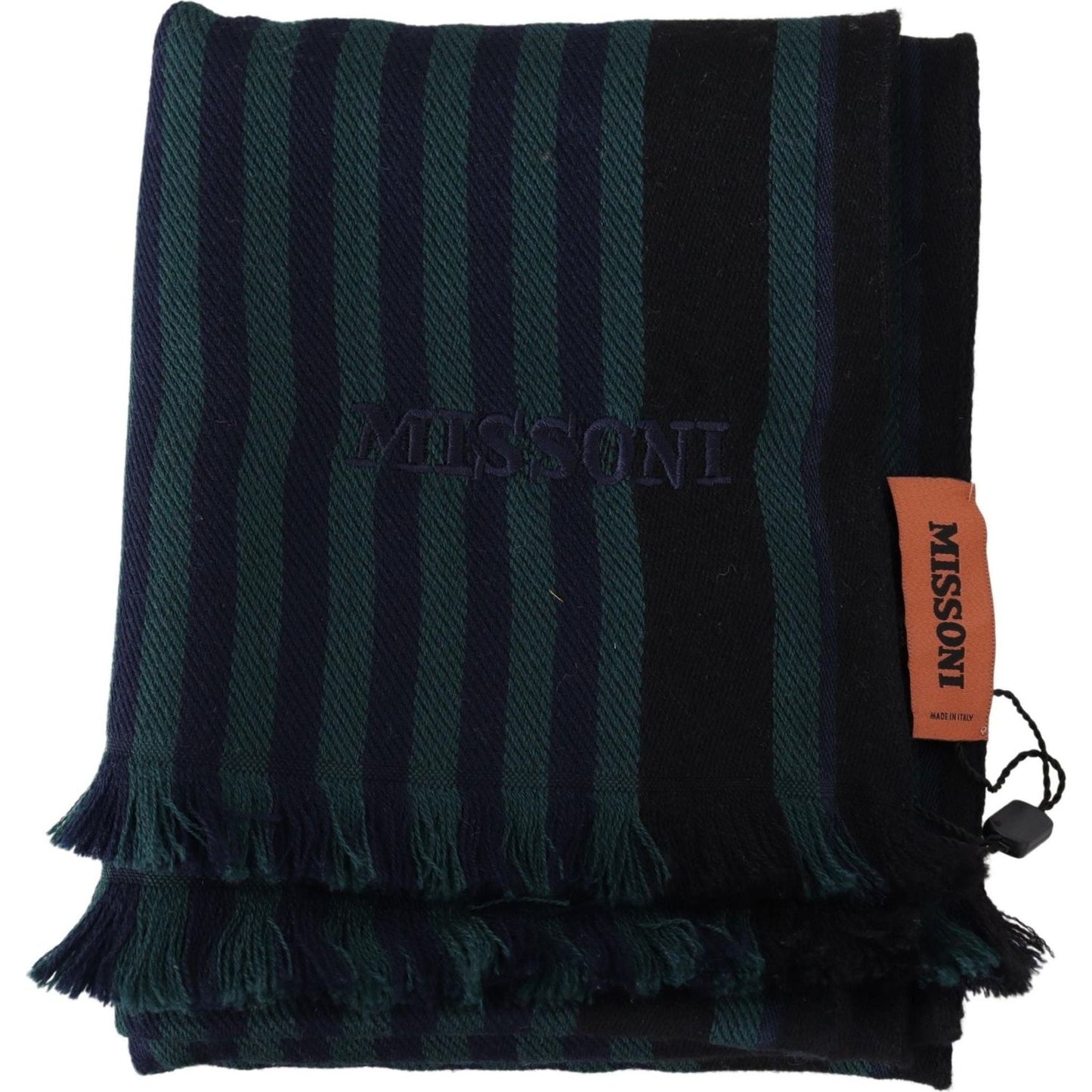 Missoni Multicolor Striped Wool Unisex Neck Wrap Shawl MS1916