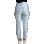 Dolce & Gabbana Light Blue Silk Cropped Tapered Trouser Pants PAN71558-IT38
