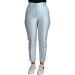 Dolce & Gabbana Light Blue Silk Cropped Tapered Trouser Pants PAN71558-IT38