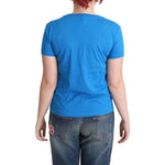 Moschino Blue Cotton Alphabet Letter Print Tops TSH5075-40