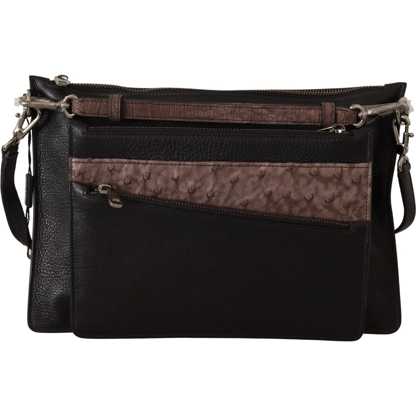 Dolce & Gabbana Black Exotic Leather Shoulder Sling Alta Sartoria Bag VAS12533